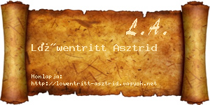 Löwentritt Asztrid névjegykártya